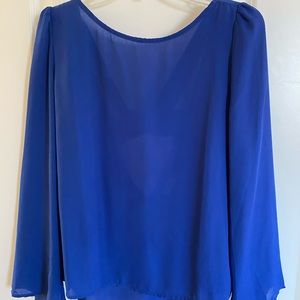 Blue Thin Long Sleeve Top